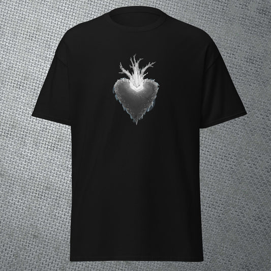 Black and White Heart with Name on Back Tee