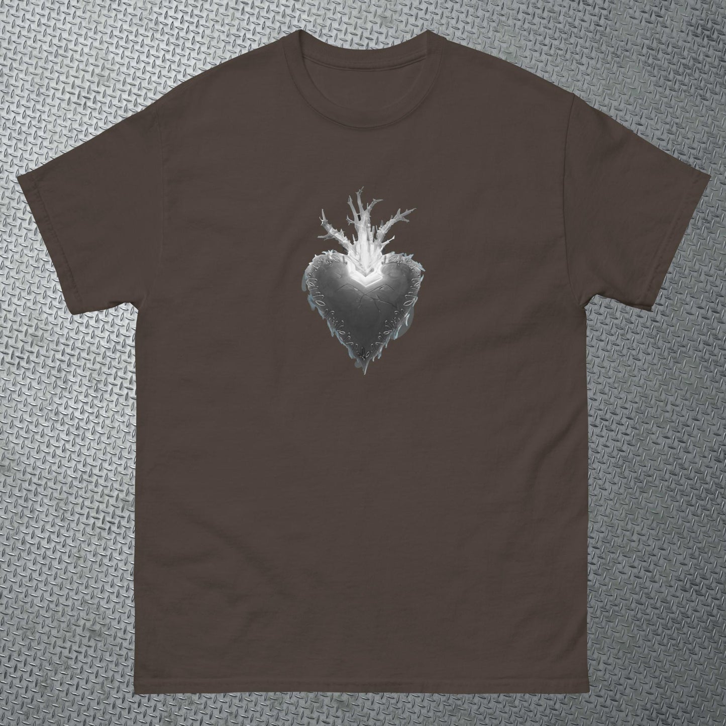 Black and White Heart with Name on Back Tee