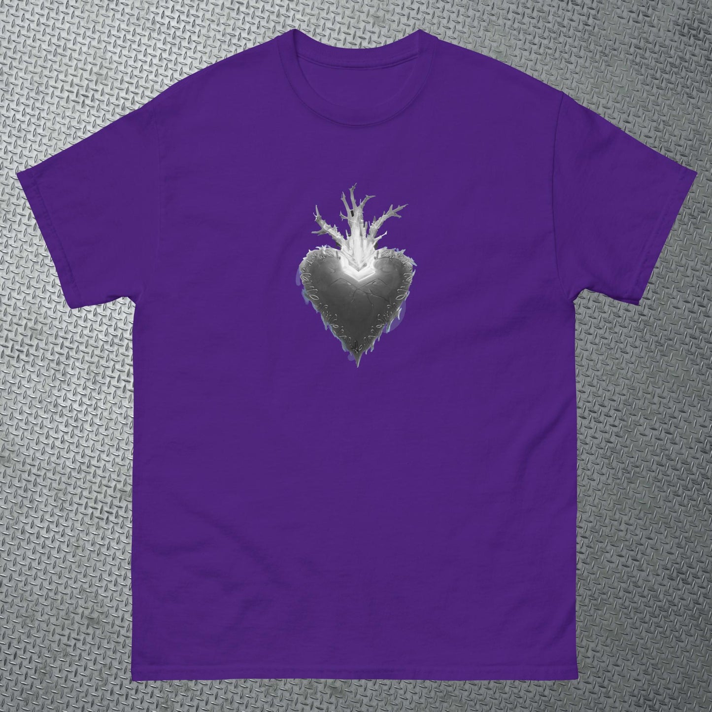 Black and White Heart with Name on Back Tee